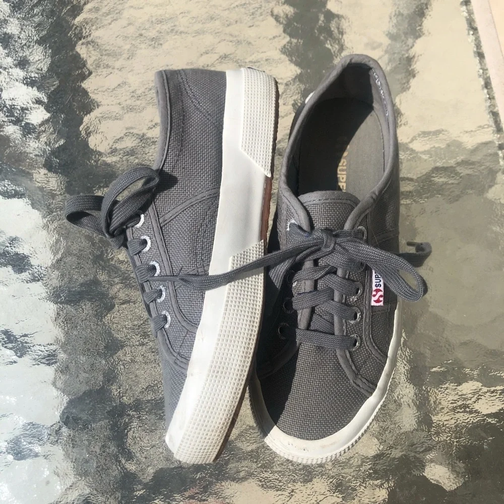 Superga Unisex Gray Cotu Classic S000010-M38 Sneakers Women's 6 Men's 4.5 - Picture 6 of 15